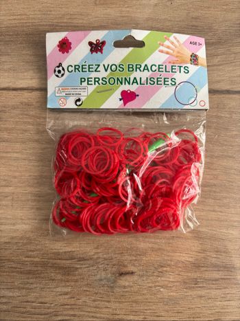 Kit bracelet élastique à tisser couleur rouge