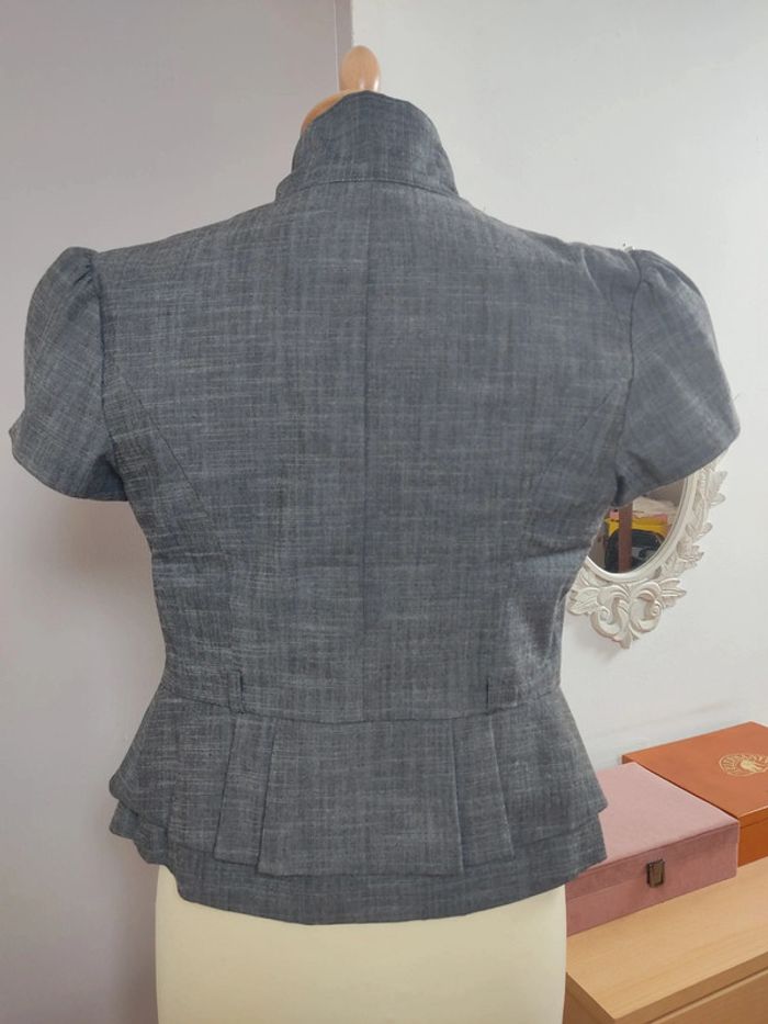 Veste courte grise femme manches courtes Vintage M TBE - photo numéro 7