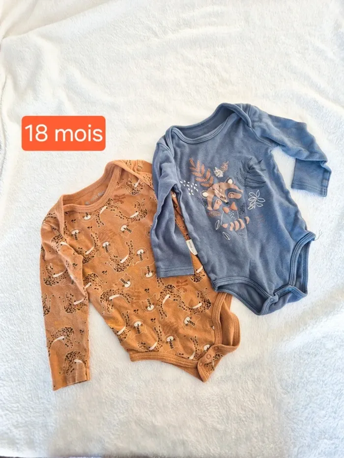 Lot 2 bodies petit béguin 18 mois