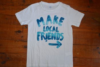 Tee shirt manches courtes 5/6 ans blanc Make local friends