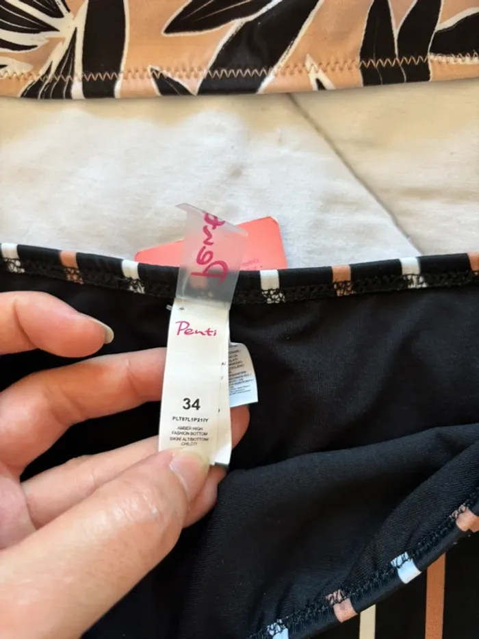 Lot 6 maillots de bain bikini bas et haut motifs multicolores pailleté Penti taille XS/34 neuf - photo numéro 2