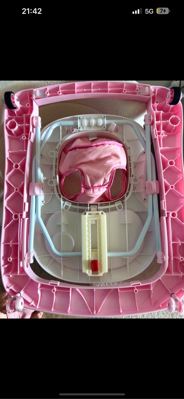 Trotteur bébé rose - photo numéro 3