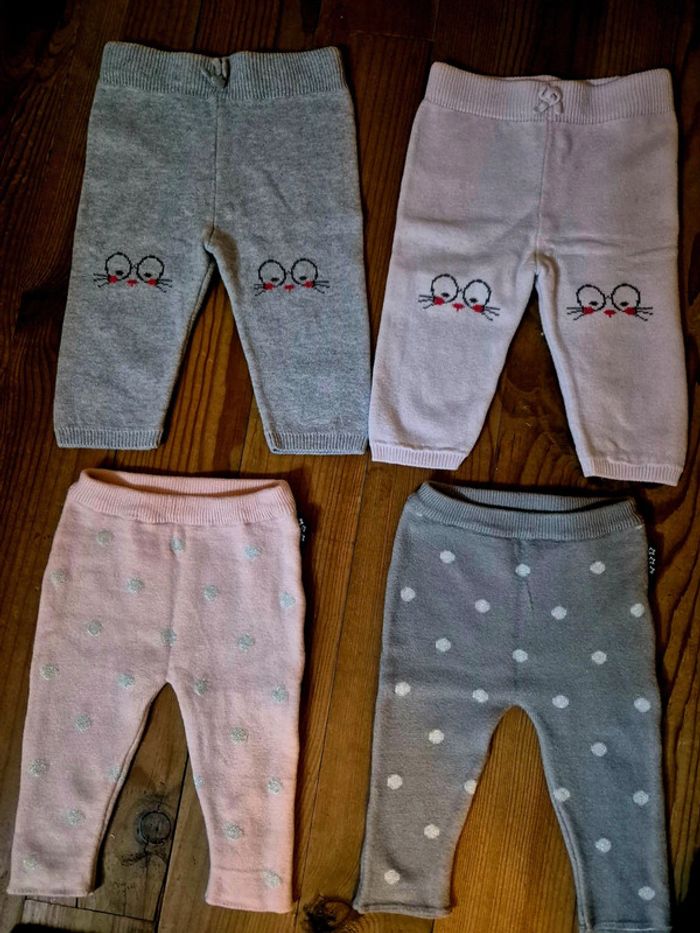Lot de leggings pantalons pour bébé fille - photo numéro 3
