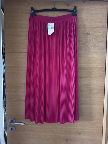 Jupe longue plissée rose fushia bonobo taille 40 neuve