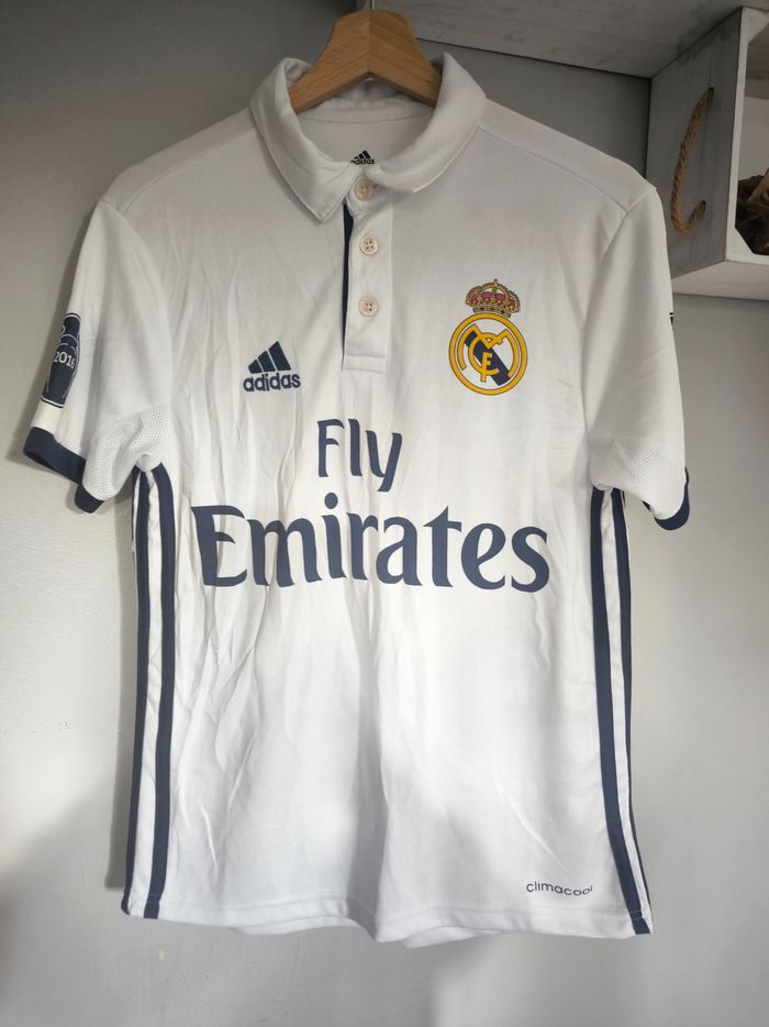 T-shirt polo Blanc Real Madrid 2016 Ronaldo Adidas taille M