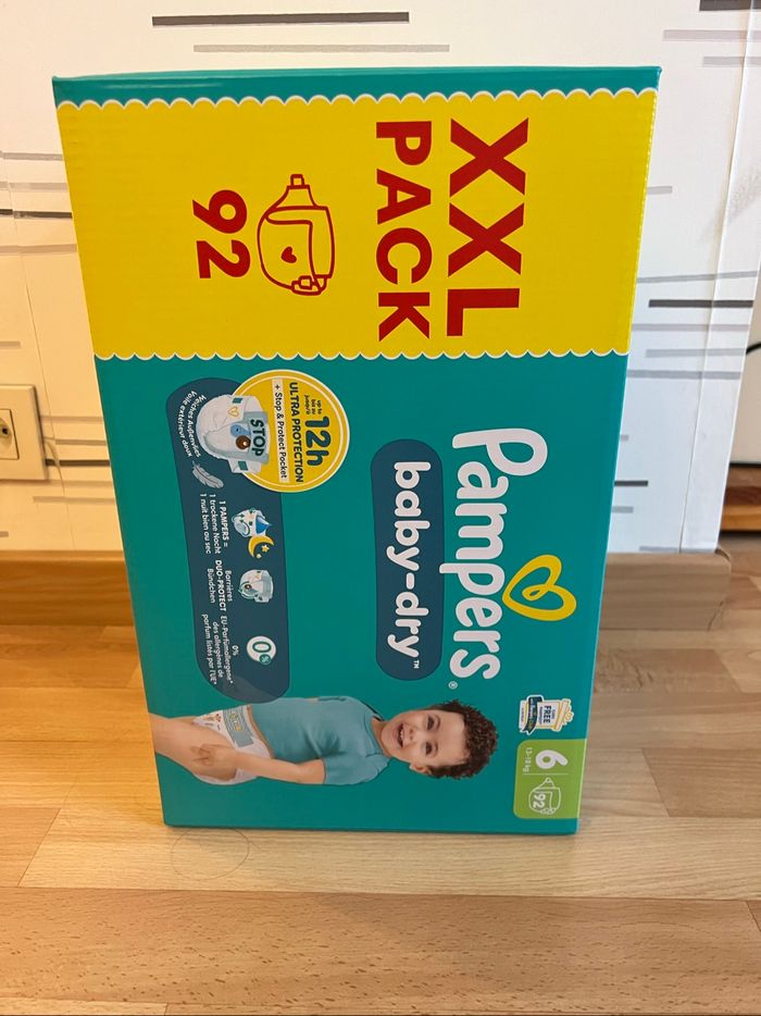 Couche Pampers Baby-dry taille 6 13-18kg 92 couches - photo numéro 3