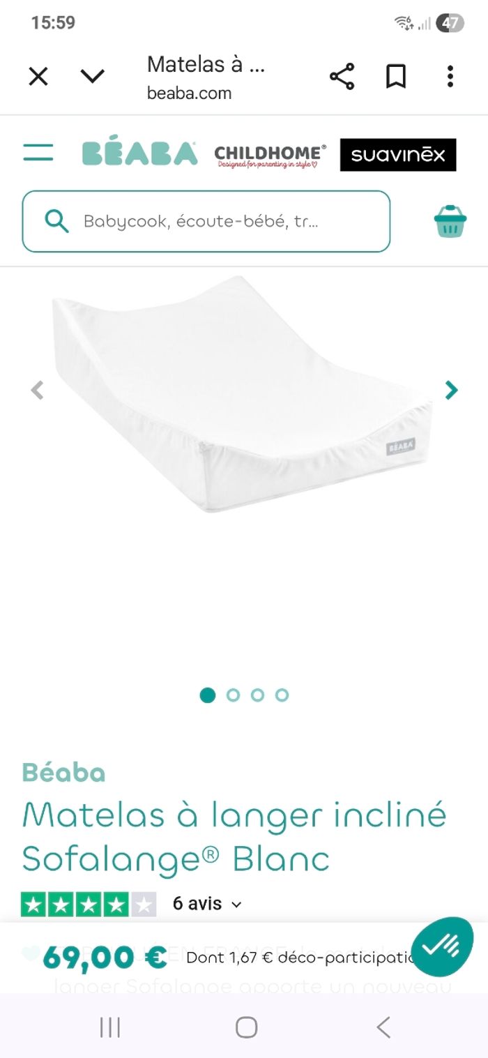 Matelas a langer sofalange incliné béaba - photo numéro 6