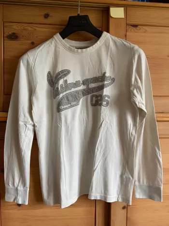 T-shirt à manches longues blanc cassé