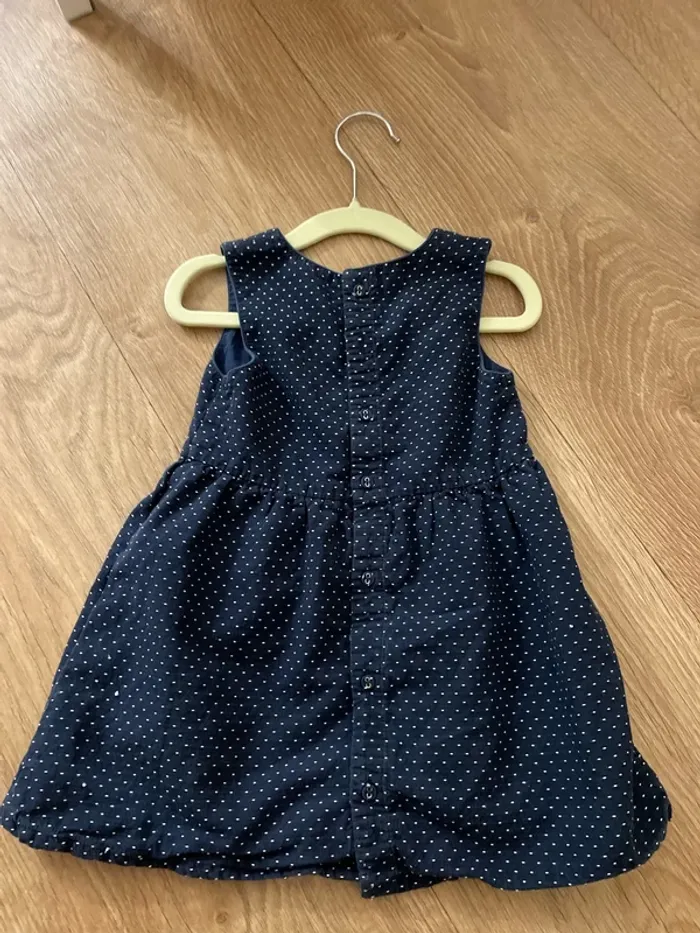 Robe à pois bleu marine et blanche Kiabi 18mois - photo numéro 5
