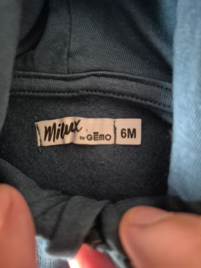 Veste zippé bleu 6 mois gemo - photo numéro 3