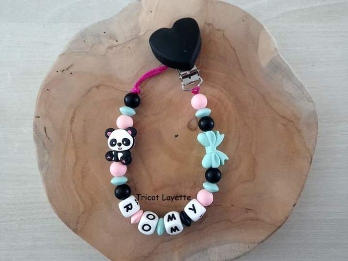 Attache tétine panda