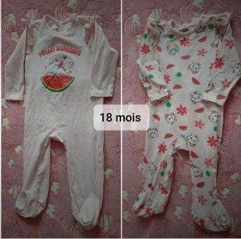 2 pyjamas Disney Marie 18 mois