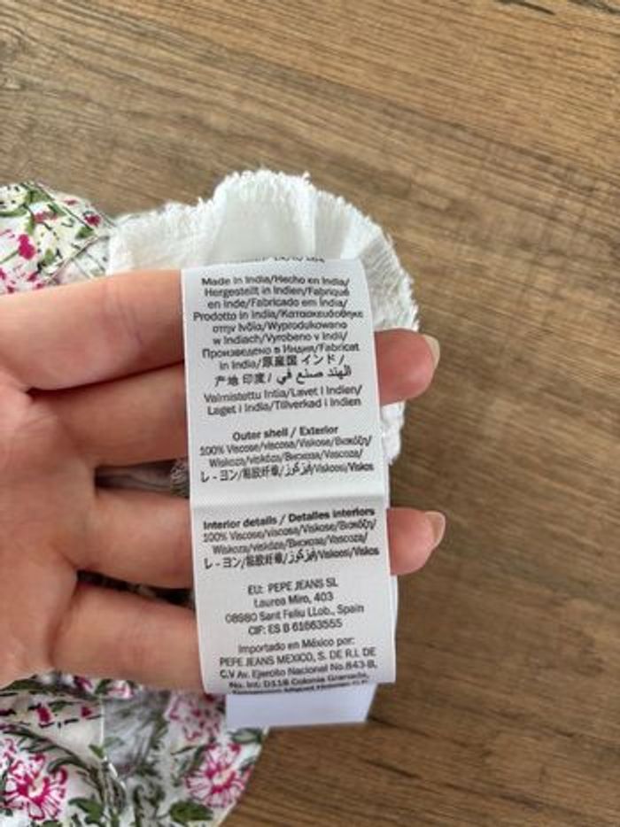 ort Pépé Jeans blanc à motifs - Taille 14 ans (équivalent XXS/XS) - Neuf - photo numéro 3