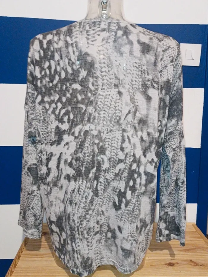 Blouse manches longues gris femme taille 44/46 - photo numéro 3