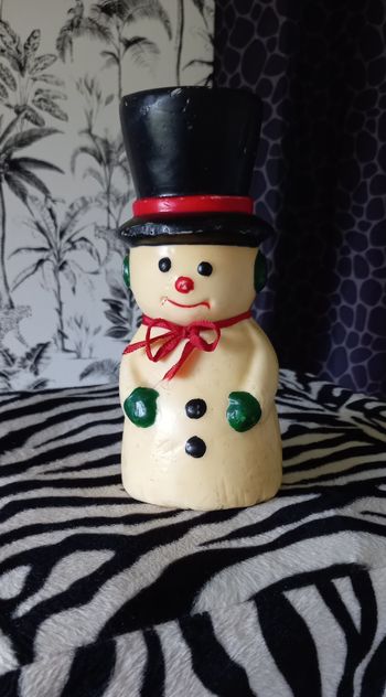 Bougie bonhomme de neige