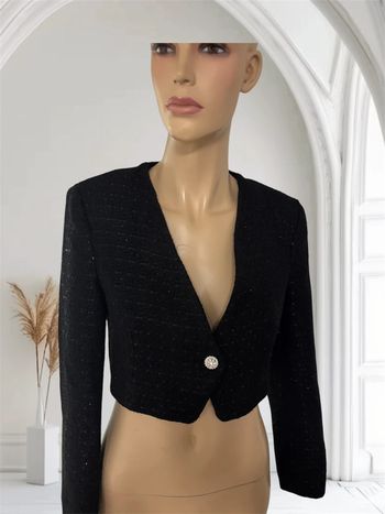 Veste courte  Zara taille s noir brillante