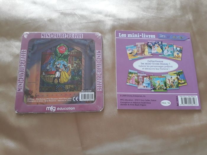 Mini Livre puzzle + mini livre à lire et colorier Princesses Disney - photo numéro 2