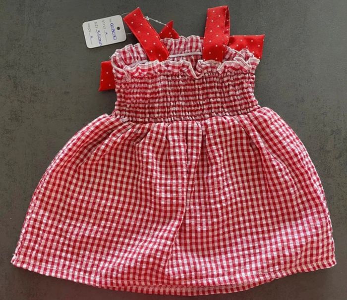 Robe blanche et rouge 3-6 mois [ref.66B070] - photo numéro 3