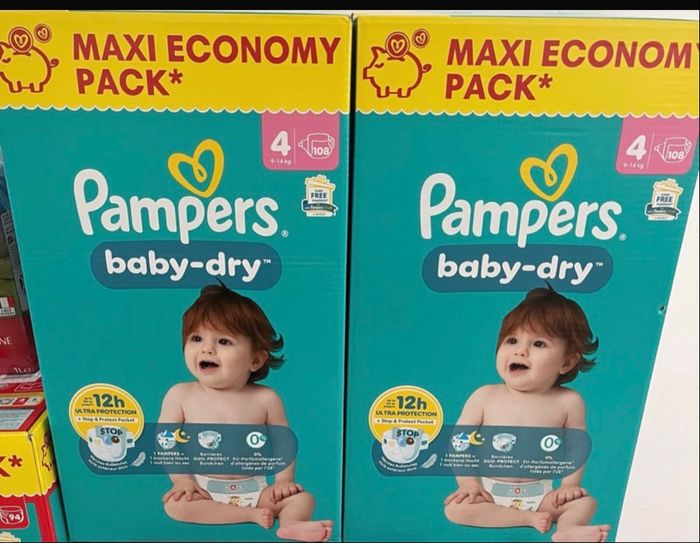 Pampers Baby-Dry Taille 4 – XXL Pack 108 couches neuves