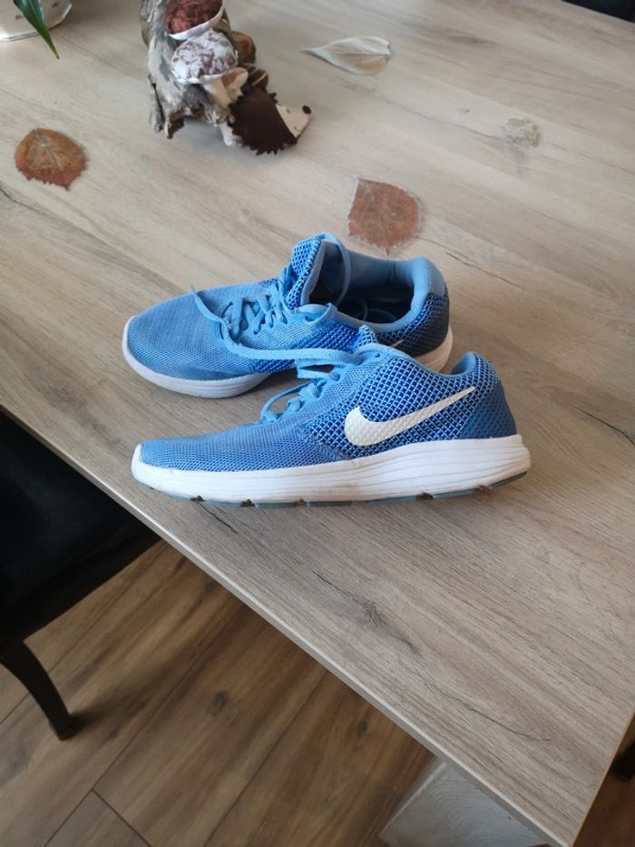 Basket tissu bleu Nike - photo numéro 2