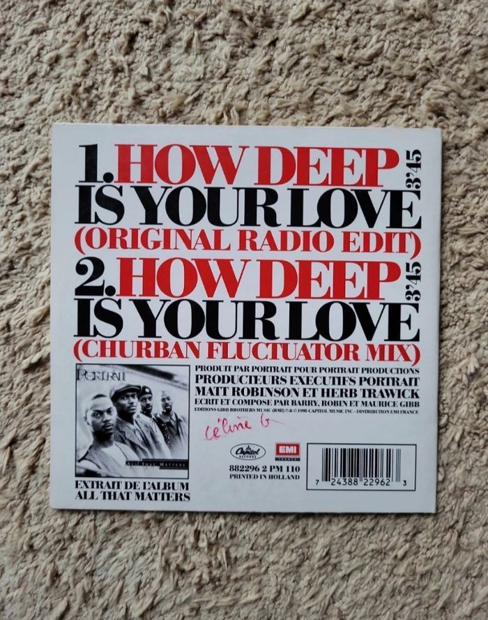 CD 2 titres de Portrait How deep is your love - photo numéro 2