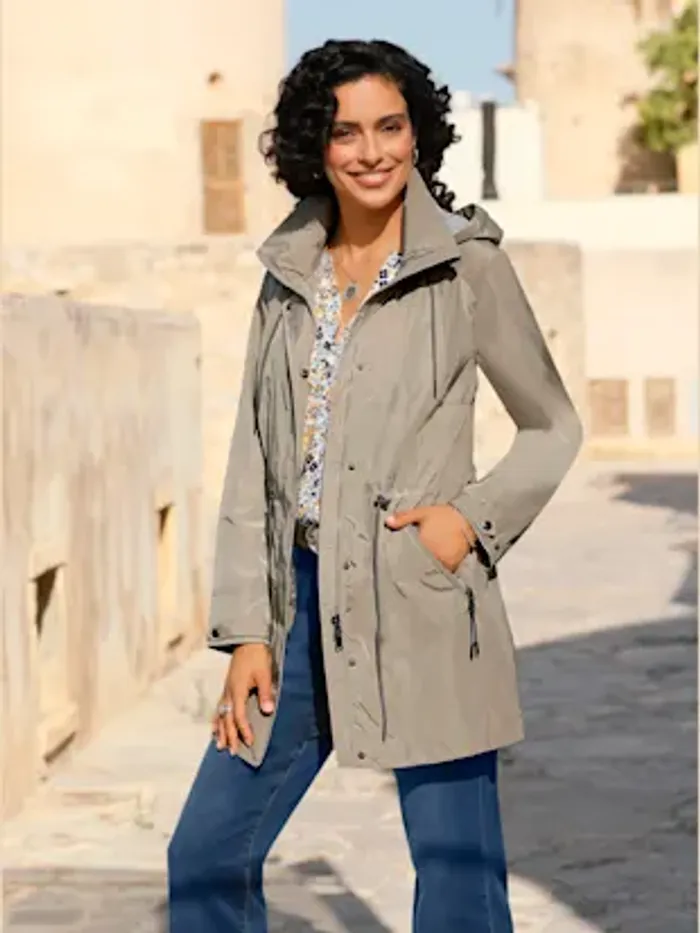 Parka longueur amovible - Taille 48 - Helline - couleur grège - photo numéro 2