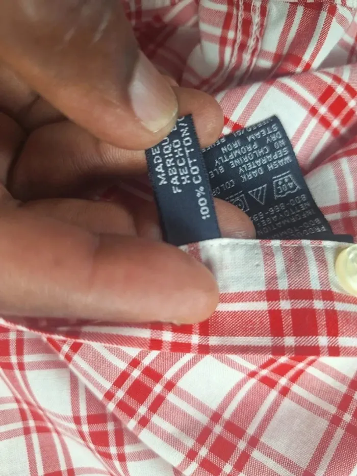 Chemise Tommy Hilfiger à Carreaux Rouge Homme Taille L – Coton (558) - photo numéro 9