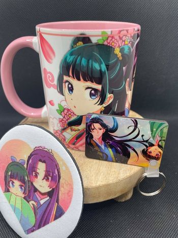 Coffret mug Les carnets de l'apothicaire / mug+sous tasse+porte clé / Mao Mao Jinshi