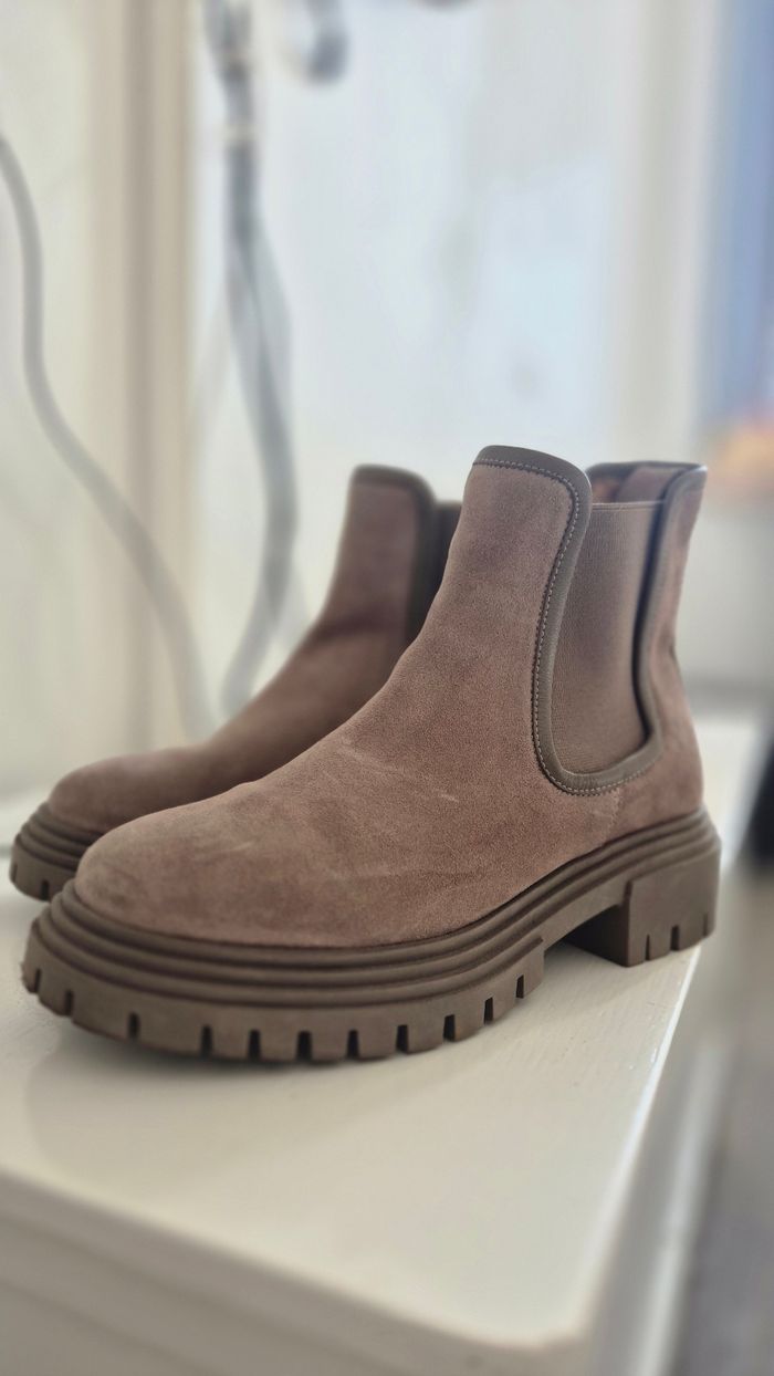 Bottines daim et cuir - photo numéro 2