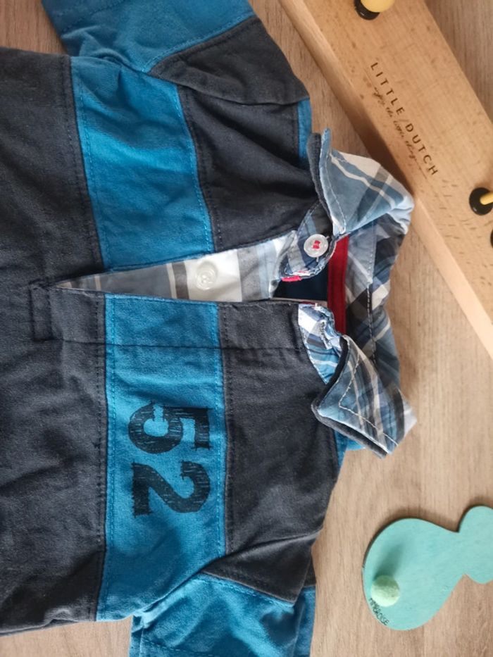 T-shirt / polo manches longues rugby 6 mois - photo numéro 2