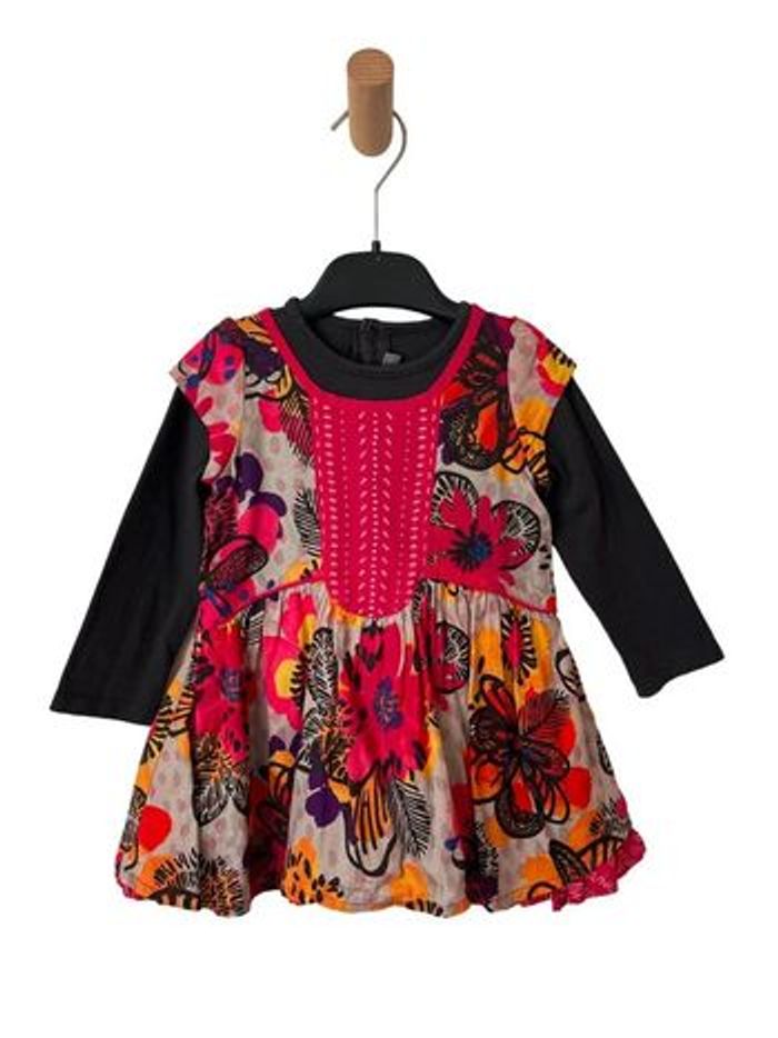 Robe fleurie multicolore à manches longues - Catimini 18 mois