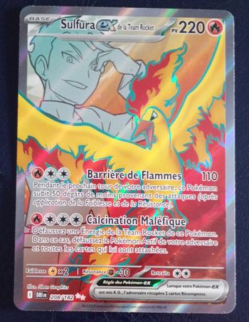Carte pokémon SULFURA EX de la team R...208/182 Rivalités Destinées .  🇫🇷