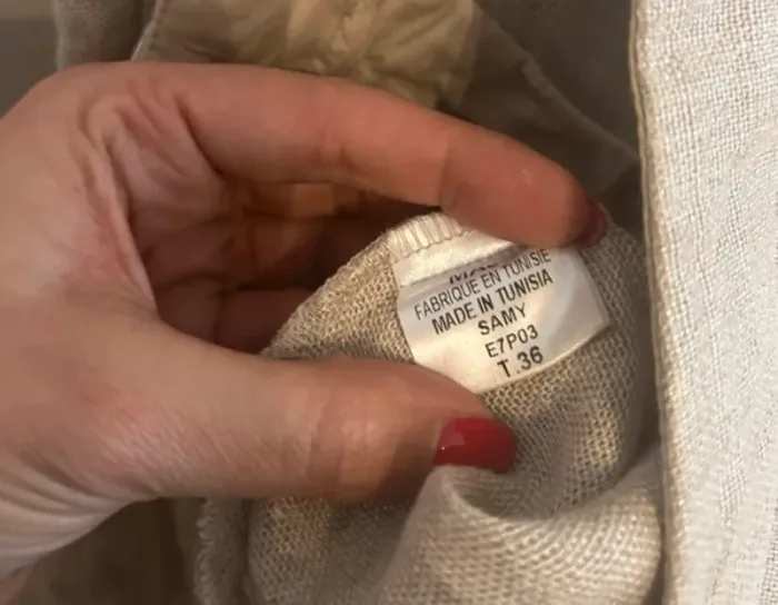 Maje short en lin beige doré, femme, taille 36 - photo numéro 5