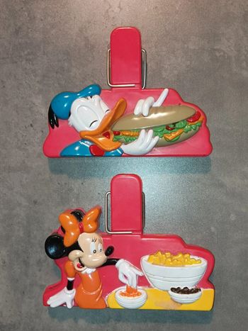"Chef Mickey" Donald  et Minnie 90's ,pinces à sac vintage