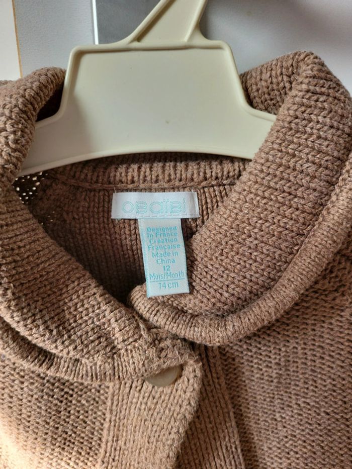 Gilet bébé fille 12 mois neuf obaibi - photo numéro 2