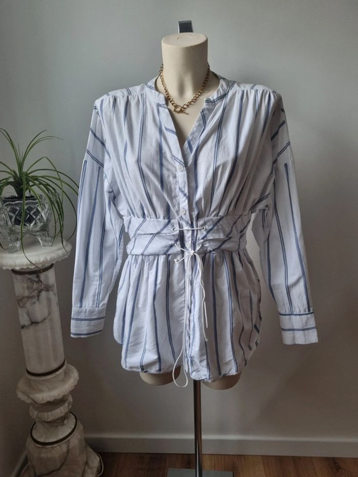 Chemise rayé en coton corset - photo numéro 12