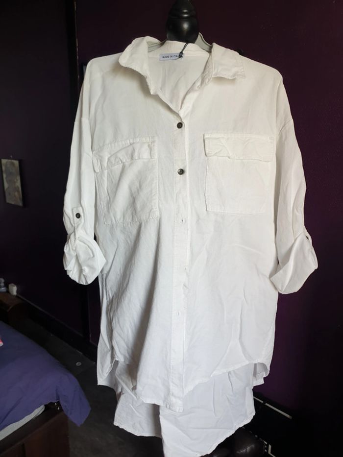Chemise longue blanche