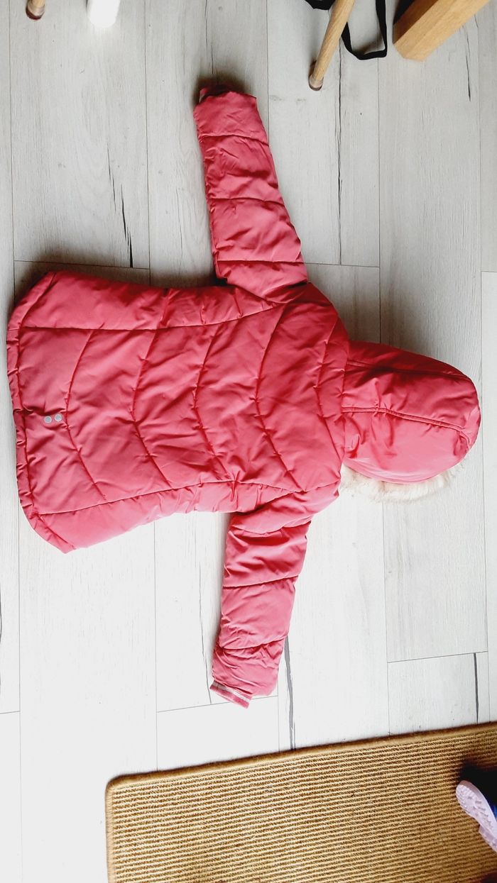 Vêtement fille manteau chaud hiver à capuche amovible rose Okaïdi 4 ans - photo numéro 6