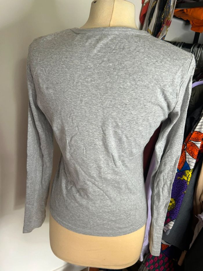 Teeshirt gris manches longues Esprit 100% coton - photo numéro 3