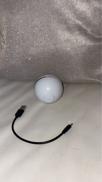 Jouet Interactif - Balle Automatique Rechargeable - Blanc
