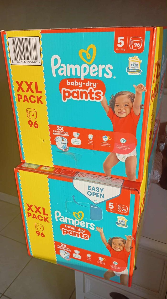 2 cartons XXL  packs ( 192 couches ) Pampers PANTS  taille 5 neuf jamais ouvert