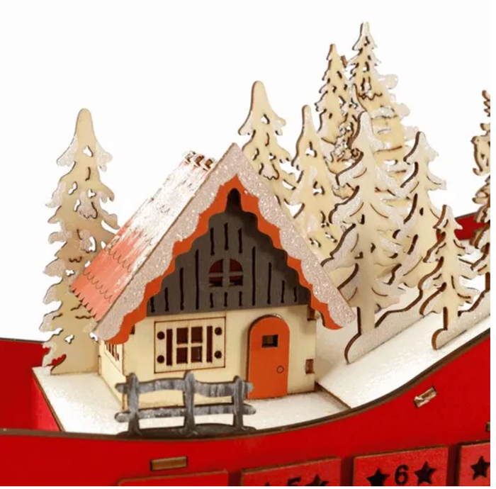 Noël Calendrier de l'avent en bois avec LED et 24 tiroirs NEUF 100% - photo numéro 5