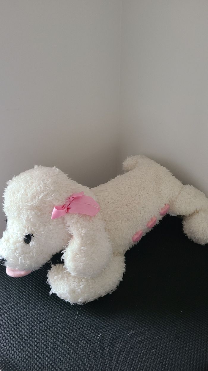 peluche chien blanc coeur rose interactif vintage lansay 2000 marvel - photo numéro 6
