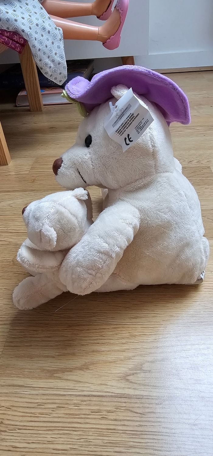 Peluche maman bébé ours neuf - photo numéro 4