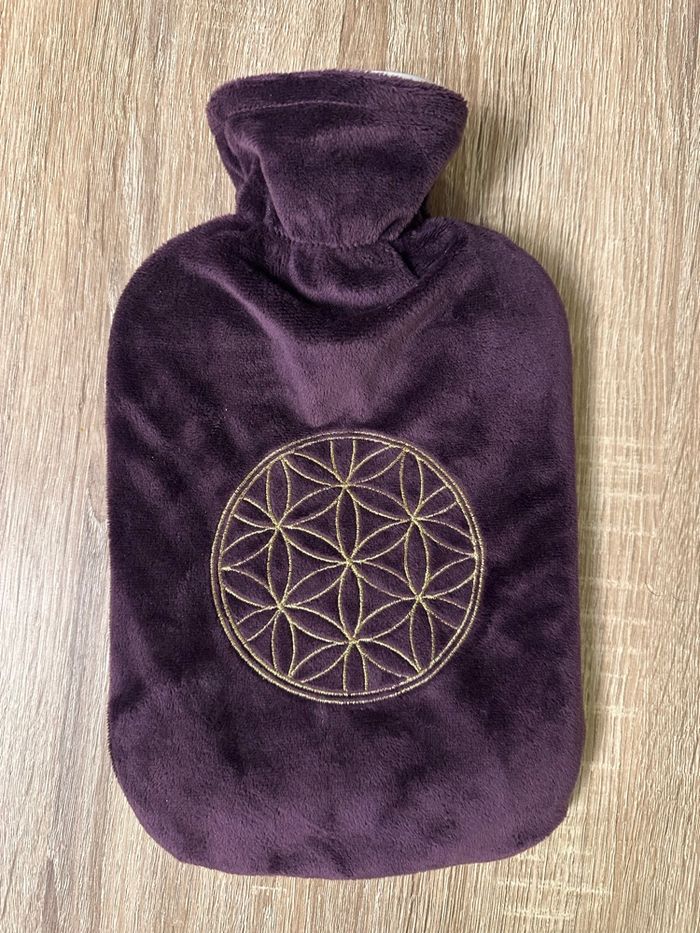 Bouillotte avec housse polaire violette – Fleur de Vie – parfait  état