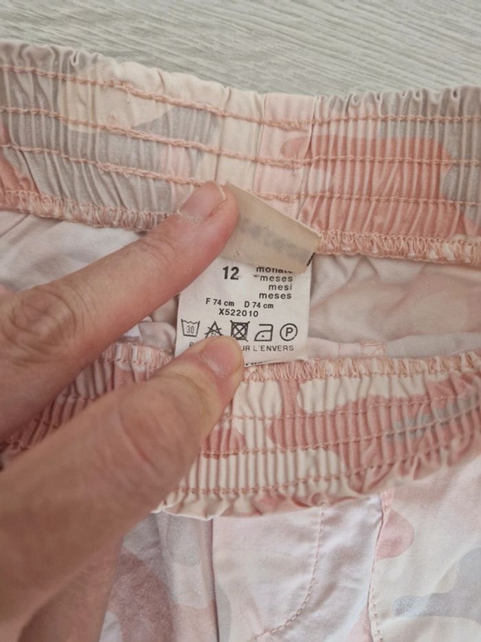 Pantacourt / bermuda militaire rose IKKS đ12 moisđ - photo numĂ©ro 5