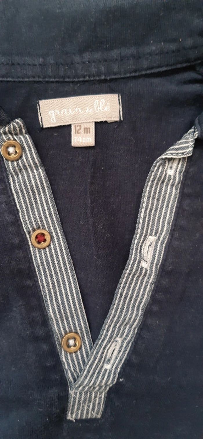 Tee-shirt polo manches longues 12m 74cm - photo numéro 3