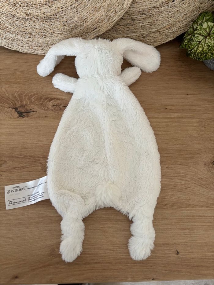 Neuf doudou plat lapin blanc kimbaloo pégase - photo numéro 3