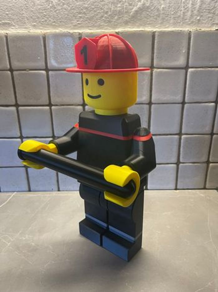 Porte-Papier Toilette Style Lego Pompier – Déco Fun & Originale Salle de Bain - photo numéro 3