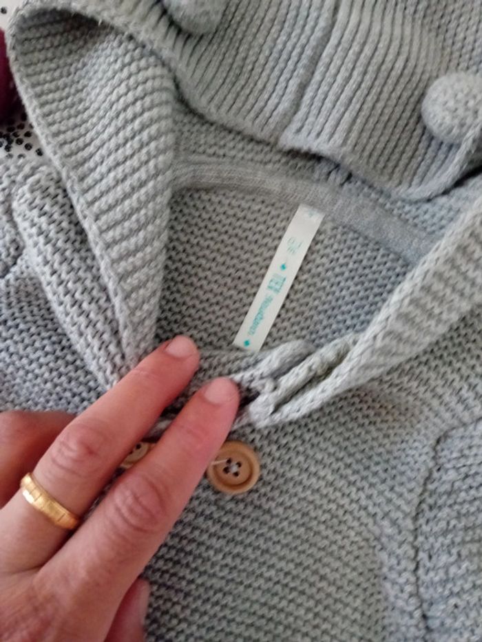 Gilet mixte 0/3mois 🤍🩶 - photo numéro 3